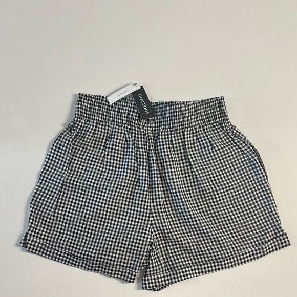 NWT Glassons Linen Blend Gingham Elastic Waist Shorts Size 12 AU - 8 US - Picture 2 of 3